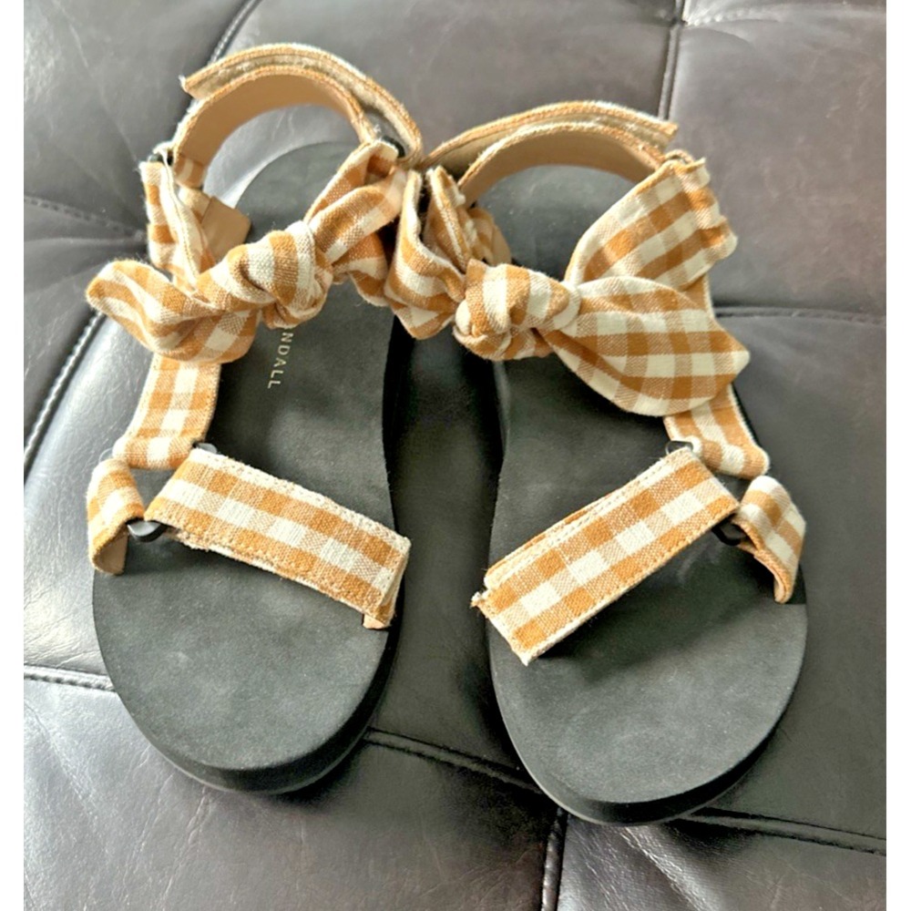 Loeffler Randall Women Size 6B Maisie Amber Gingham Sport Sandal‎